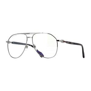 NEW GUCCI UNISEX SUNGLASSES GUCCI GG1220S 006 SILVER/TRANSPARENT TO BLUE EYEWEAR